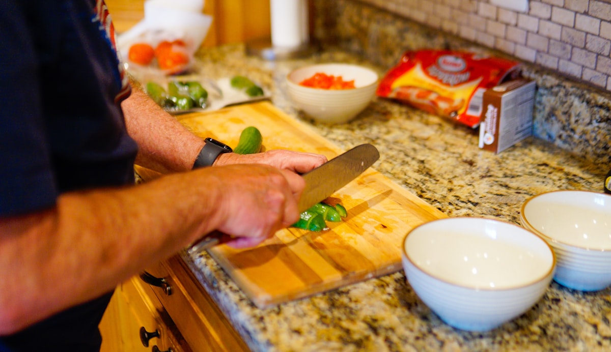 Meal planning layout with various foods